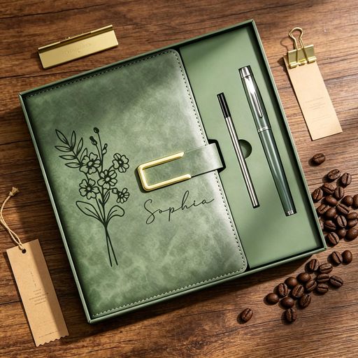 Custom Leather Journal Set Personalized