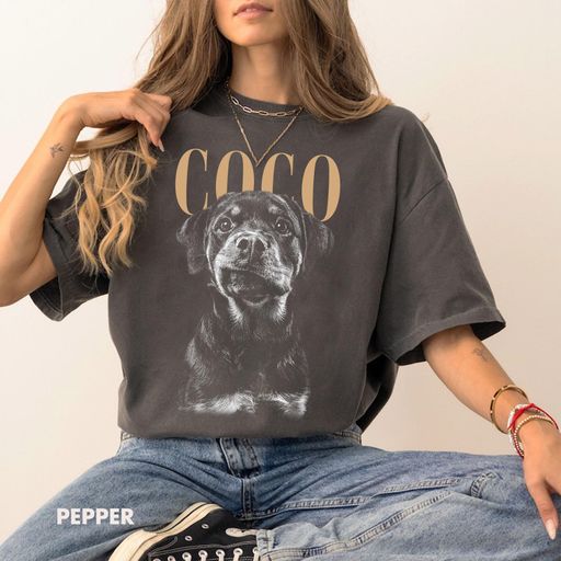 Custom Pet Face Shirt Vintage Style Dog
