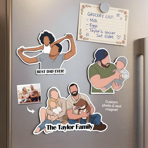 Personalized Dad Photo Magnet Custom