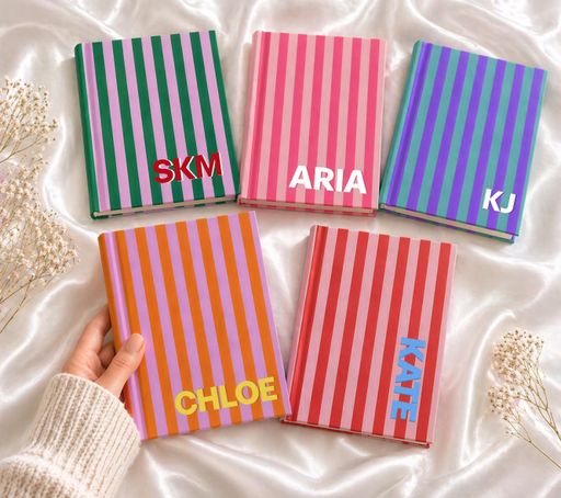 Personalized Monogram Striped Notebook