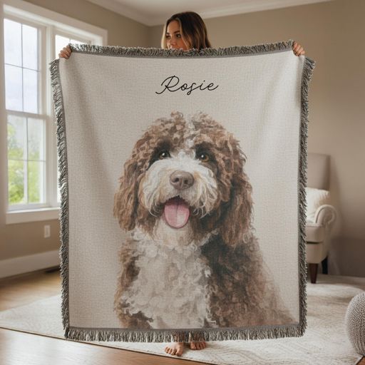 Pet Photo Tapestry Blanket with Custom