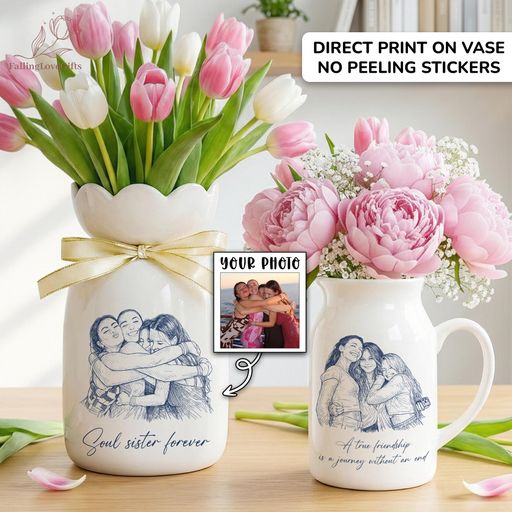 Personalized Besties Photo Floral