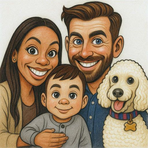 Personalized Family Caricature Portrait